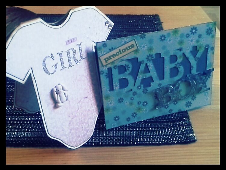 baby girl card and baby boy card