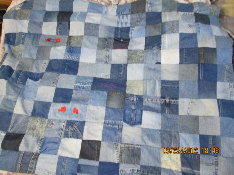 Blue jean quilt