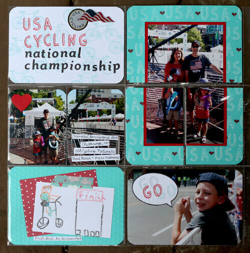 Project Life: USA Cycling pages featuring Hero Arts