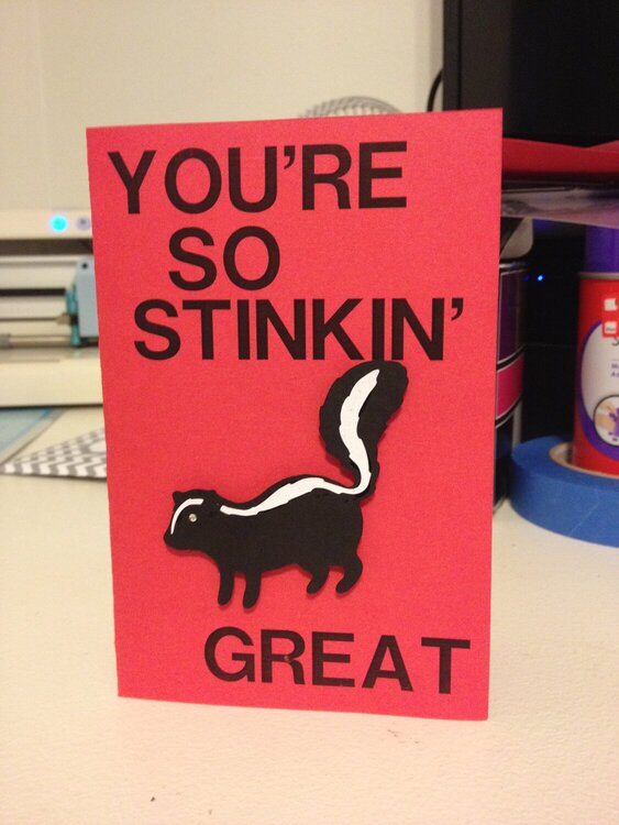 Skunk Valentines Day Card