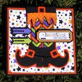 Handmade Paper Pieced Witch Boots Halloween Card