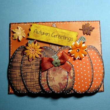 Autumn Greetings Pumpkin Card