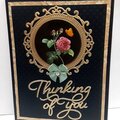 Elegant Black and Gold Thinking of You Card