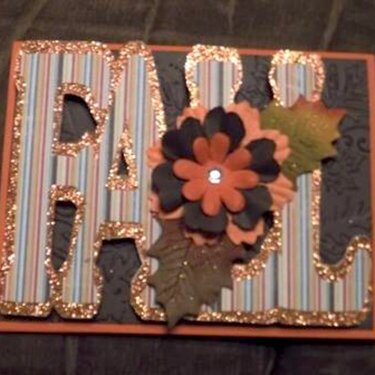 Handmade Paper Pieced Fall Word Shaped Card