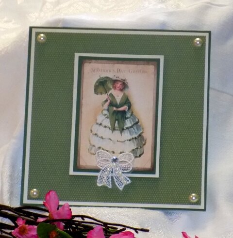 Handmade Victorian St Patrick&#039;s Day Card