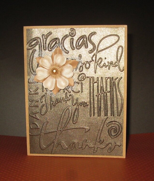 Bronze Embossed Thank you Card