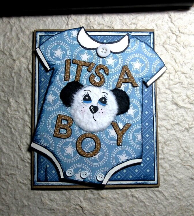 Paper Pieced Baby Boy Card - Onesie