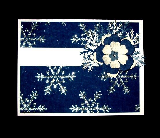 Silver, Navy &amp; White snowflake Card