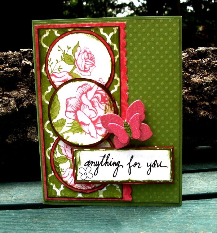 Green and Pink anything for You Handmade Card