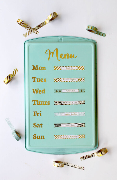 Upcycled Cookie Sheet Menu Board