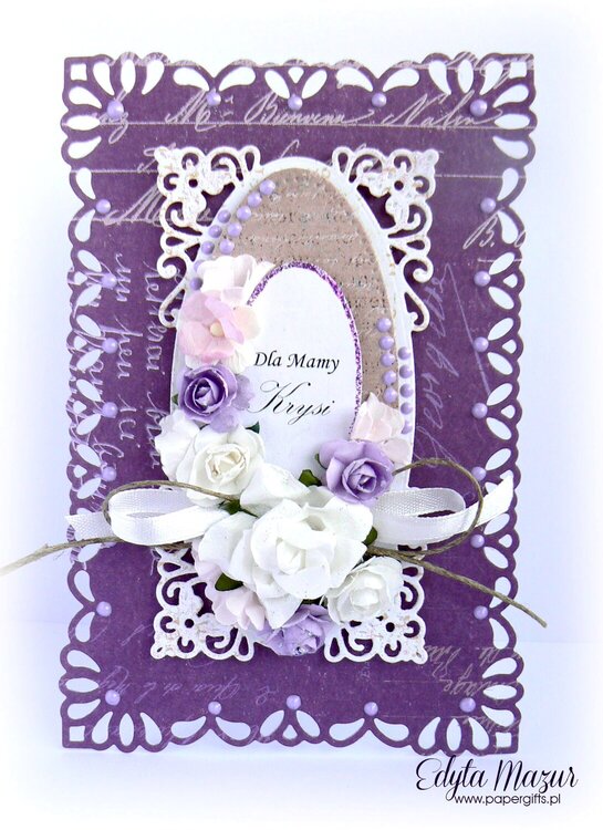 Purple and white - card for Mom