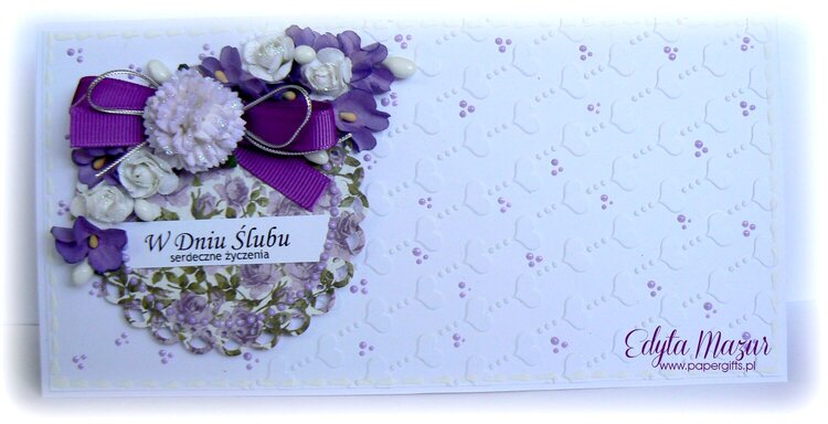 Purple bouquet with hearts - Wedding