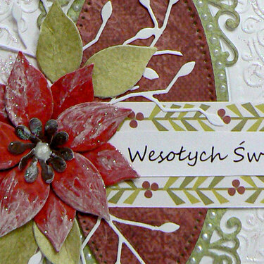 Poinsettia in claret - christmas card