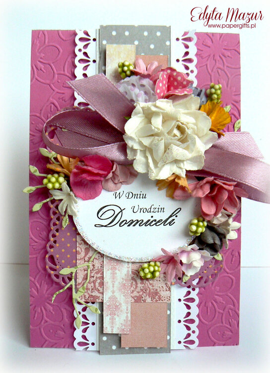 Pink card for birthday