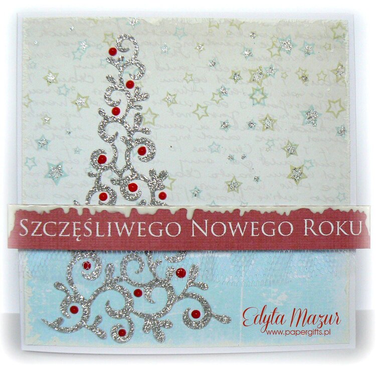 Silver Christmas tree - christmas card