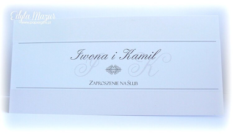 Silver and white wedding invitation