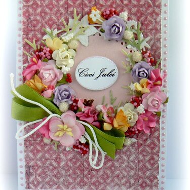 A wreath of wild flowers - Card name-aunt Julia
