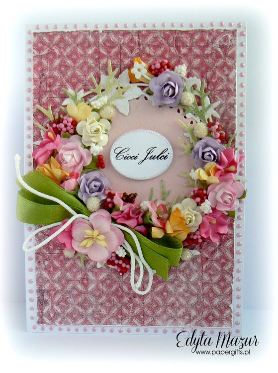 A wreath of wild flowers - Card name-aunt Julia