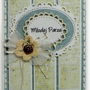 Green and turquoise - wedding card