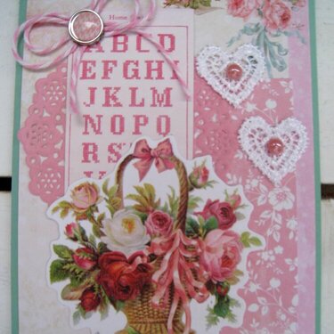 Basket of Flowers Handmade Card