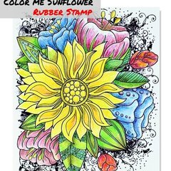 Color Me Sunflower from Deep Red Stamps