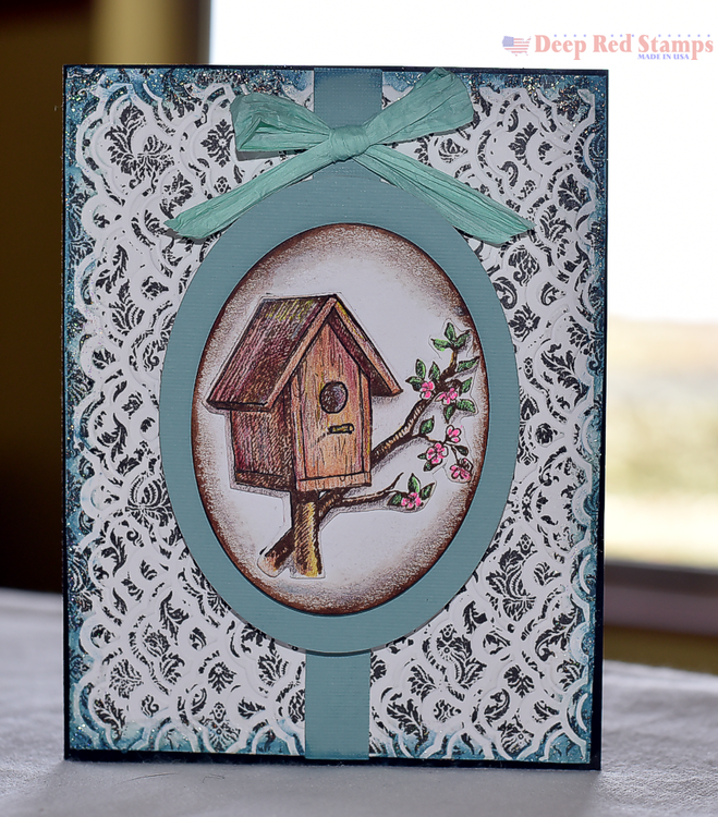 Spring Birdhouse featuring Deep Red Stamps