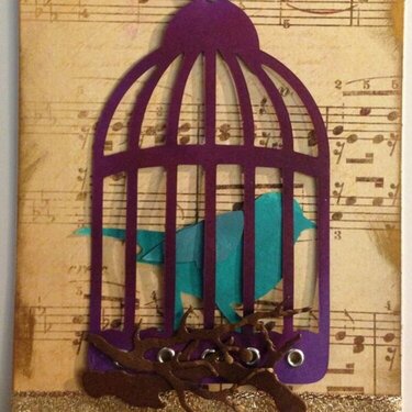 Caged bird card