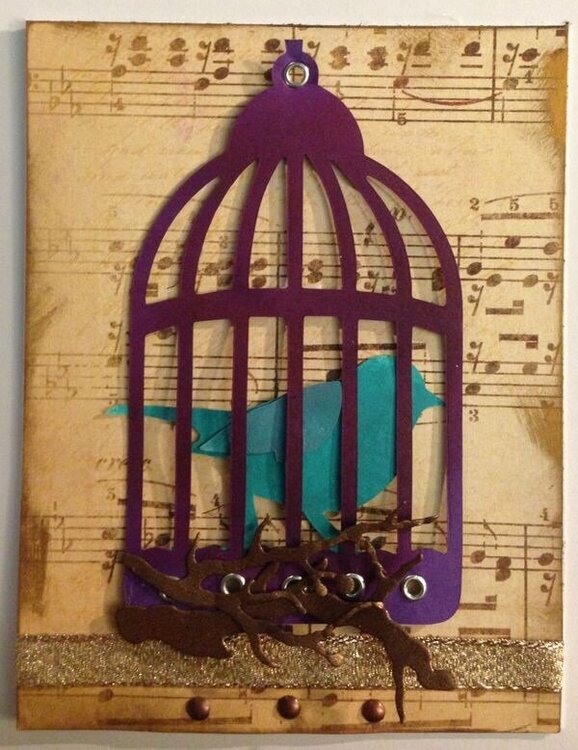 Caged bird card