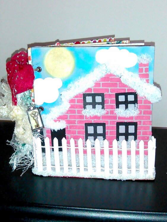 Xmas house album with picket fence