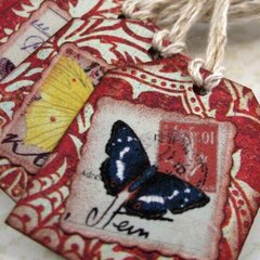 Vintage Butterfly Tags