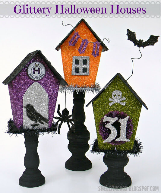 Glittery Halloween Houses