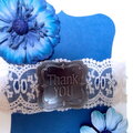 Blue shabby chic thank you card