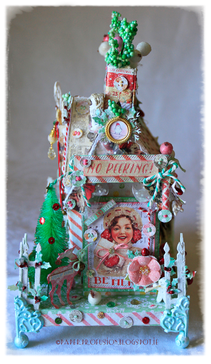 Christmas Chipboard House - Prima Sweet Peppermint