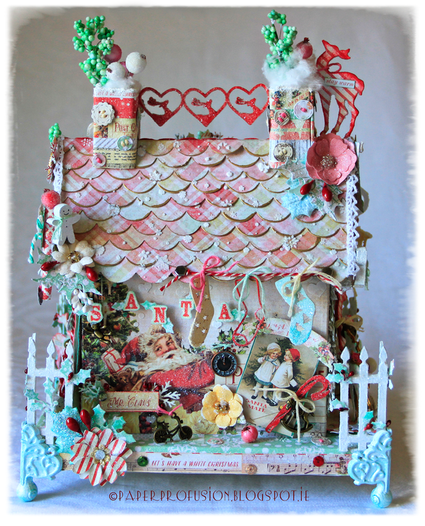 Chipboard house - Prima Sweet Peppermint collection