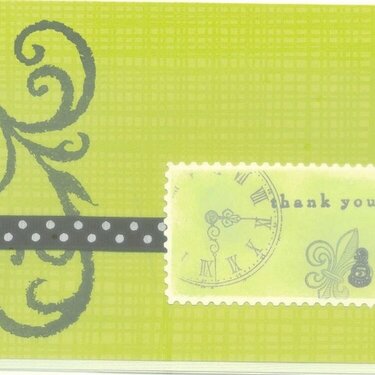 Lime Faux Postage Thank You