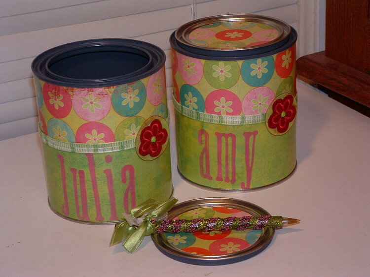 Altered paint cans for friends