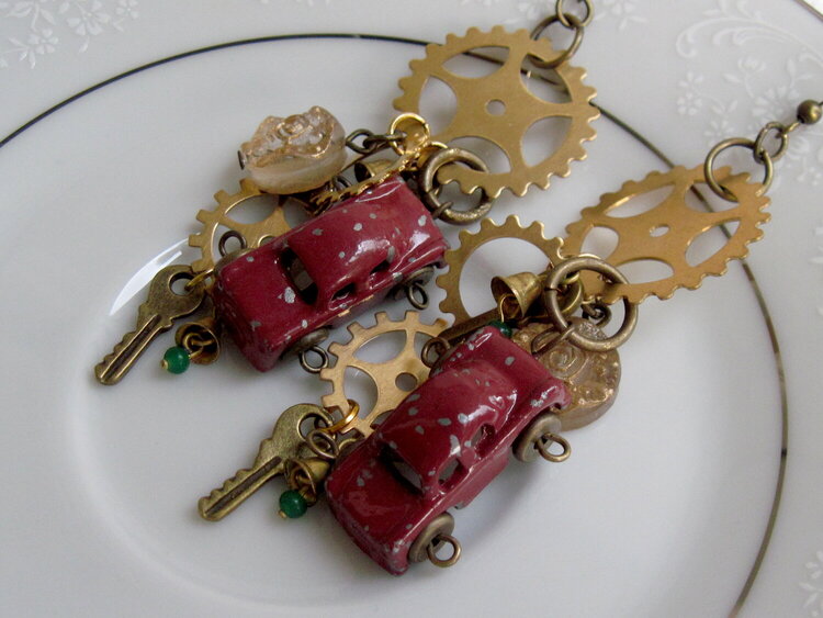 Industrial Steampunk Car Earrings