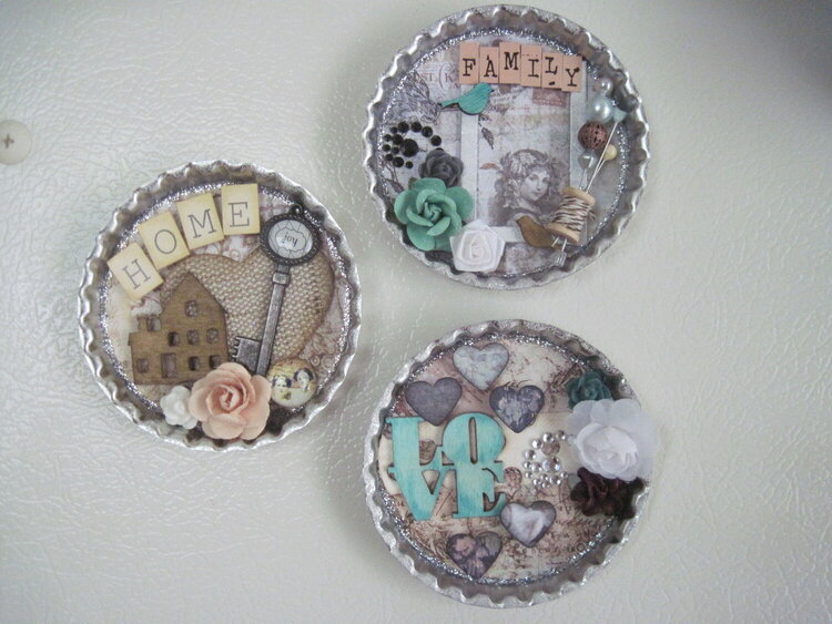 Altered Bottle Cap magnets