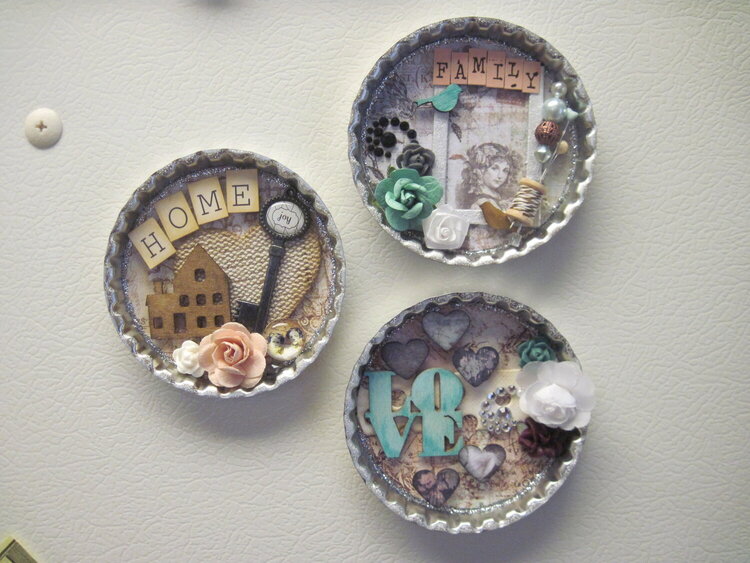 Altered Bottle Cap magnets