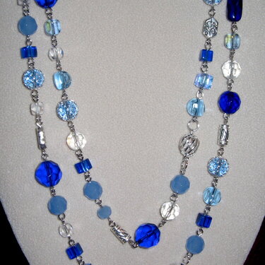 Blue long necklace