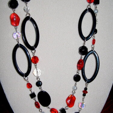 Red &amp; Black long necklace