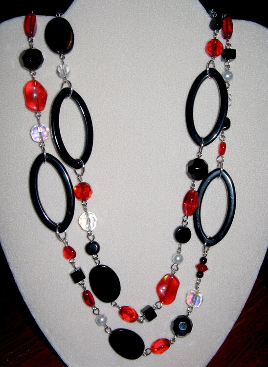 Red &amp; Black long necklace