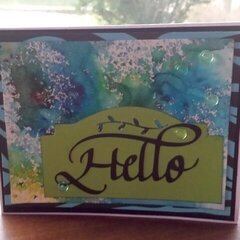 "Hello" Powdered Ink Card