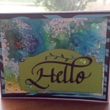 &quot;Hello&quot; Powdered Ink Card