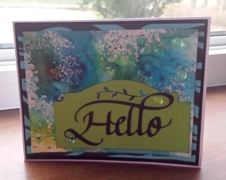 &quot;Hello&quot; Powdered Ink Card