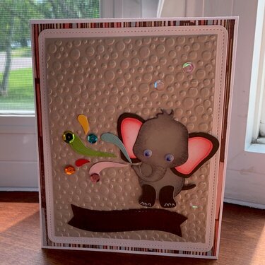 Elephant Spray Baby Card