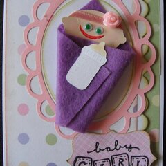 Swaddled Baby Card - Girl