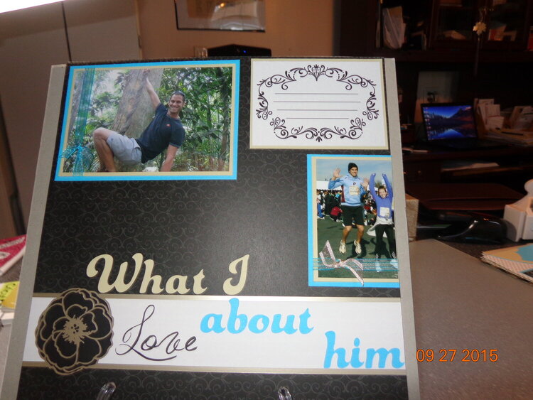 Beth and Ryan&#039;s Wedding Album What I love about Him (left hand page)