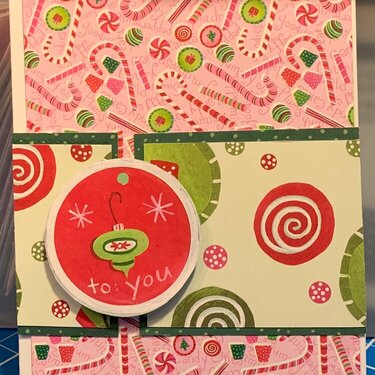 Pink and green sweets Christmas card 3