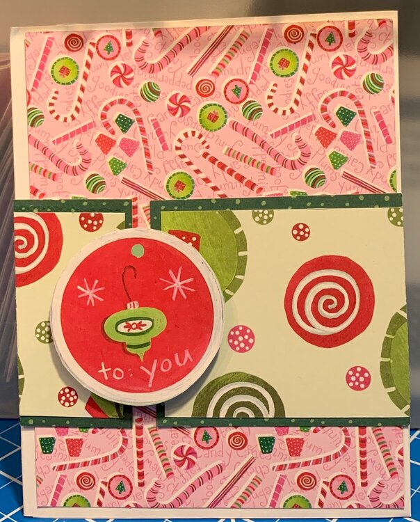 Pink and green sweets Christmas card 3